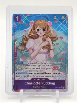 CHARLOTTE PUDDING 2025 ONE PIECE FIST SUPER RARE ALT ART #OP11-070 Q0646 - Image 1