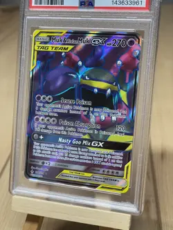 Muk & Alolan Muk GX Full Art 196/214 S&M Tag Team Unbroken Bonds GEM MINT PSA 10 - Image 2