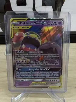 Muk & Alolan Muk GX 61/214 SM Unbroken Bonds Ultra Rare Tag Team Pokemon Card HP - Image 1