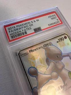 Pokemon Mewtwo GX SV59/SV94 Shiny Vault Hidden Fates PSA 9 Mint Full Art - Image 3