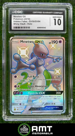 Mewtwo GX CGC 10 2019 Pokemon SM Hidden Fates Shiny Vault #SV59/SV94 0042 - Image 1