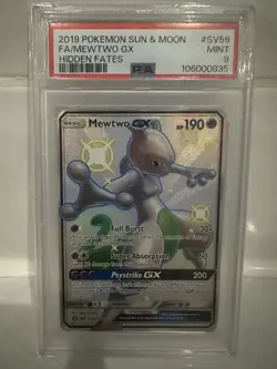 Mewtwo GX SV59/SV94 - Hidden Fates Shiny Vault - PSA 9 - Pokemon TCG - Image 1
