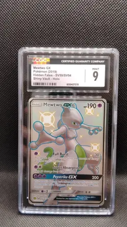 2019 Pokemon TCG Mewtwo GX Hidden Fates Holo Full Art Shiny CGC 9 MINT ENG SV59 - Image 1