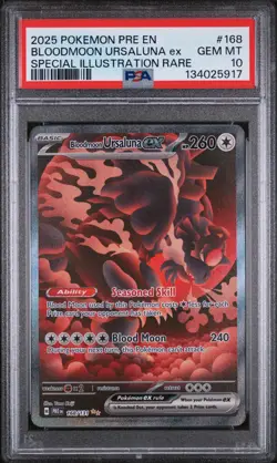 2025 POKEMON PRE EN-PRISMATIC EVOLUTIONS #168 BLOODMOON URSALUNA EX PSA 10 - Image 1