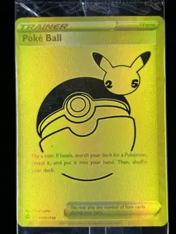 SEALED SWSH146 Poke Ball Gold Full Art Celebrations Pokemon Promo Card - Image 1