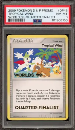 Pokemon Tropical Wind 2009 World Championships Quarter-Finalist Promo DP48 PSA 8 - Image 1