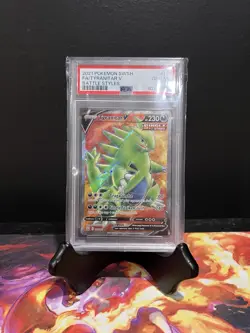 Pokemon TCG Tyranitar V Full Art 154/163 Battle Styles Ultra Rare Holo PSA - Image 1