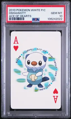 2010 POKEMON WHITE VERSION PLAYING CARDS ACE OF HEARTS OSHAWOTT PSA 10 - Image 1