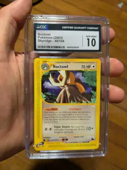 (POP 18) CGC 10 GEM MINT Noctowl 40/144 Skyridge 2003 Pokemon Card - Image 1