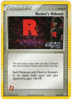 Rocket's Hideout 87/109 EX Team Rocket Returns Reverse Holo Stamped Pokemon Card - Image 1