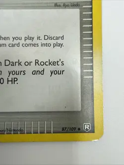 Rocket's Hideout 87/109 EX Team Rocket Returns Reverse Holo Stamped Pokemon Card - Image 5