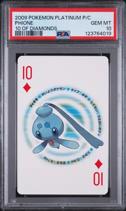 2009 POKEMON PLATINUM VERSION PLAYING CARDS 10 OF DIAMONDS PHIONE PSA 10 - Image 1