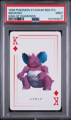 1998 POKEMON STADIUM RED VERSION PLAYING CARDS KING OF DIAMONDS NIDOKING PSA 9 - Image 1