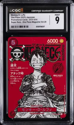 2025 ONE PIECE JPN PROMO CARDS SUPER RARE #ST21-014 MONKEY D. LUFFY CGC 9 - Image 1