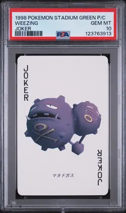 1998 POKEMON STADIUM GREEN VERSION PLAYING CARDS JOKER WEEZING PSA 10 - Image 1
