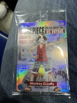 Bandai One Piece CCG Monkey.D.Luffy Promo Card US Voyage Gonzaga Foil - Image 2
