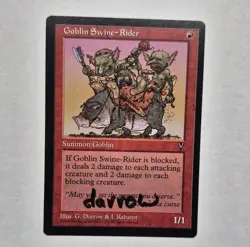 UNPLAYED SIGNED Goblin Swine-Rider Magic MTG Visions GEOF DARROW MATRIX VTG NM - Image 1