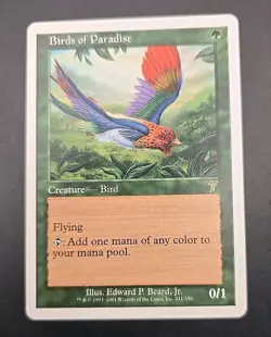 Birds of Paradise 7th Edition MTG Regular Moderately Played - Image 1