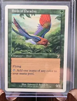 Birds of Paradise 7th Edition MTG Regular Moderately Played - Image 3