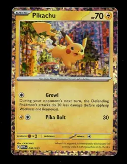 Pikachu 006/015 M23 McDonald’s Match Battle Holo Rare Promo HP Pokemon TCG 2023 - Image 1
