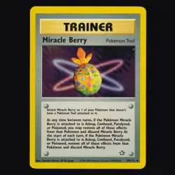Miracle Berry 94/111 Neo Genesis Vintage WOTC Uncommon Pokemon TCG LP - Image 1