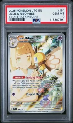 Lillie's Ribombee #164/159 PSA 10 • 2025 Pokemon Journey Together Illus Rare - Image 1