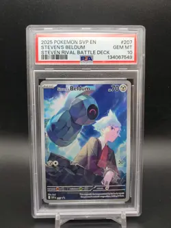 2025 Steven’s Beldum SVP 207 Rival Battle Deck PSA 10 Pokemon TCG - Image 1