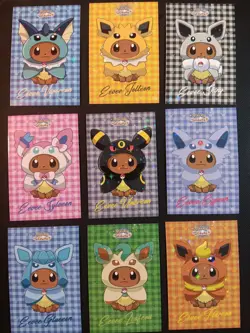 Pokemon Let's Go Eevee Database Peru Poncho Star HOLO Set Eeveelutions US Seller - Image 3