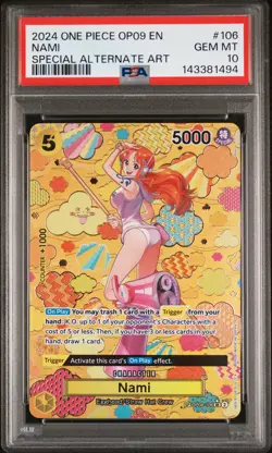 2024 ONE PIECE OP09-EMPERORS IN THE NEW WORLD SPECIAL ALTERNATE ART NAMI PSA 10 - Image 1