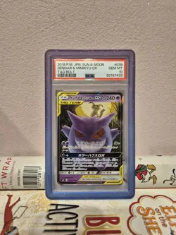 Gengar & Mimikyu GX Tag Bolt Holo Card PSA 10 038/095 Japanese Pokemon - Image 1