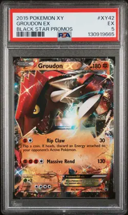2015 POKEMON XY BLACK STAR PROMOS #XY42 GROUDON EX PSA 5 - Image 1