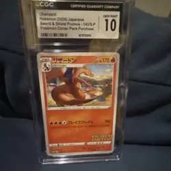 Pokemon TCG Charizard Promo Regular Holo 143/S-P Sword & Shield CGC 10 Japanese - Image 1