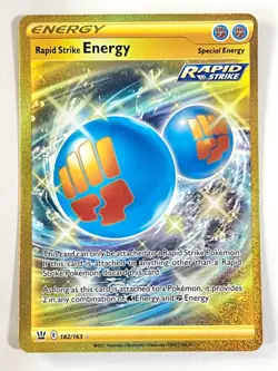 Rapid Strike Energy 182/163 Secret Rare Battle Styles Pokemon TCG - Near Mint NM - Image 1