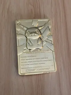 1999 Pokemon 23K Gold Plated Trading Card only Pikachu Vintage - Image 2