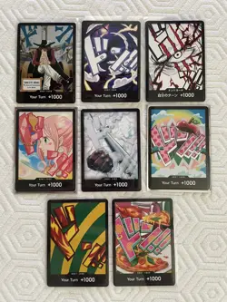 One Piece Card Game Bandai Don!! Card Lot 8 Cards 1 Foil, Regular - Image 1