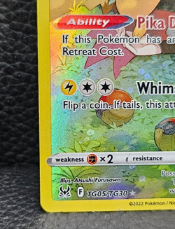 Pokemon TCG Pikachu TG05/TG30 Lost Origin Trainer Gallery Holo Card -LP - Image 2