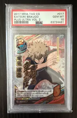 PSA 10 HAX-02-017 Bakugo Katsuki Ultra UR #017 My Hero Academia Tag Card Game - Image 1