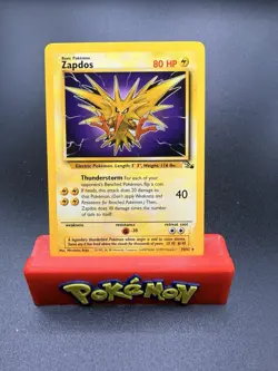 Zapdos 30/62 Fossil Unlimited Non Holo Rare Vintage Pokemon TCG Card NM - Image 1