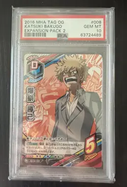 PSA 10 HA-02 Katsuki Bakugo #008 My Hero Academia Tag Card Game - Image 1