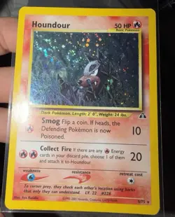 Houndour 5/75 Neo Discovery Holo Rare Pokemon Card LP Lightly Played CLEAN SWIRL - Image 1