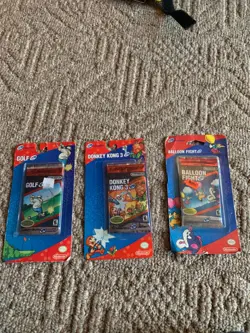 Lot Of 3 2002 Nintendo e-Reader Donkey Kong 3, golf, balloon fight - Image 1