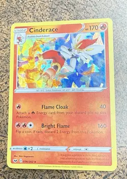 Cinderace 036/202 Sword & Shield Rare Cracked Ice Holo Pokemon Card - Image 1