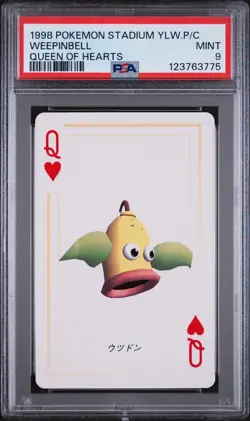 1998 POKEMON STADIUM YELLOW VERSION PLAYING CARDS WEEPINBELL PSA 9 - Image 1