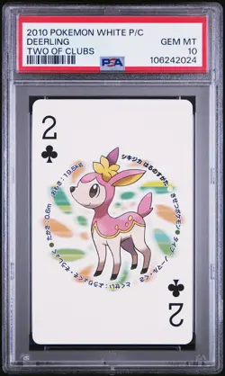 2010 POKEMON WHITE VERSION PLAYING CARDS TWO OF CLUBS DEERLING PSA 10 - Image 1