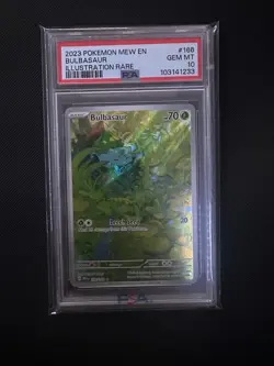 Pokemon TCG Bulbasaur Scarlet&Violet Holo Illustration Rare Card PSA 10 166/165 - Image 1