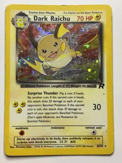Dark Raichu 83/82 Team Rocket WoTC Holo Rare HP - SWIRL - Pokemon Card - Image 1