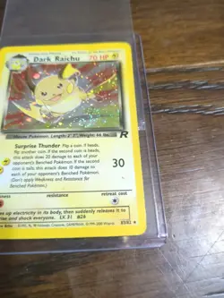 Pokemon Card 83/82 Dark Raichu Holo WOTC Vintage Team Rocket SWIRL HP - Image 2