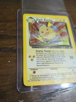 Pokemon Card 83/82 Dark Raichu Holo WOTC Vintage Team Rocket SWIRL HP - Image 3