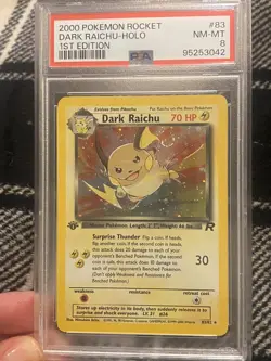 Pokemon TCG first edition Dark Raichu Holo PSA 8 W/Swirl 🌀 - Image 1