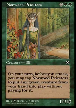 MTG English Norwood Priestess Light Play Normal Portal Second Age - Image 1